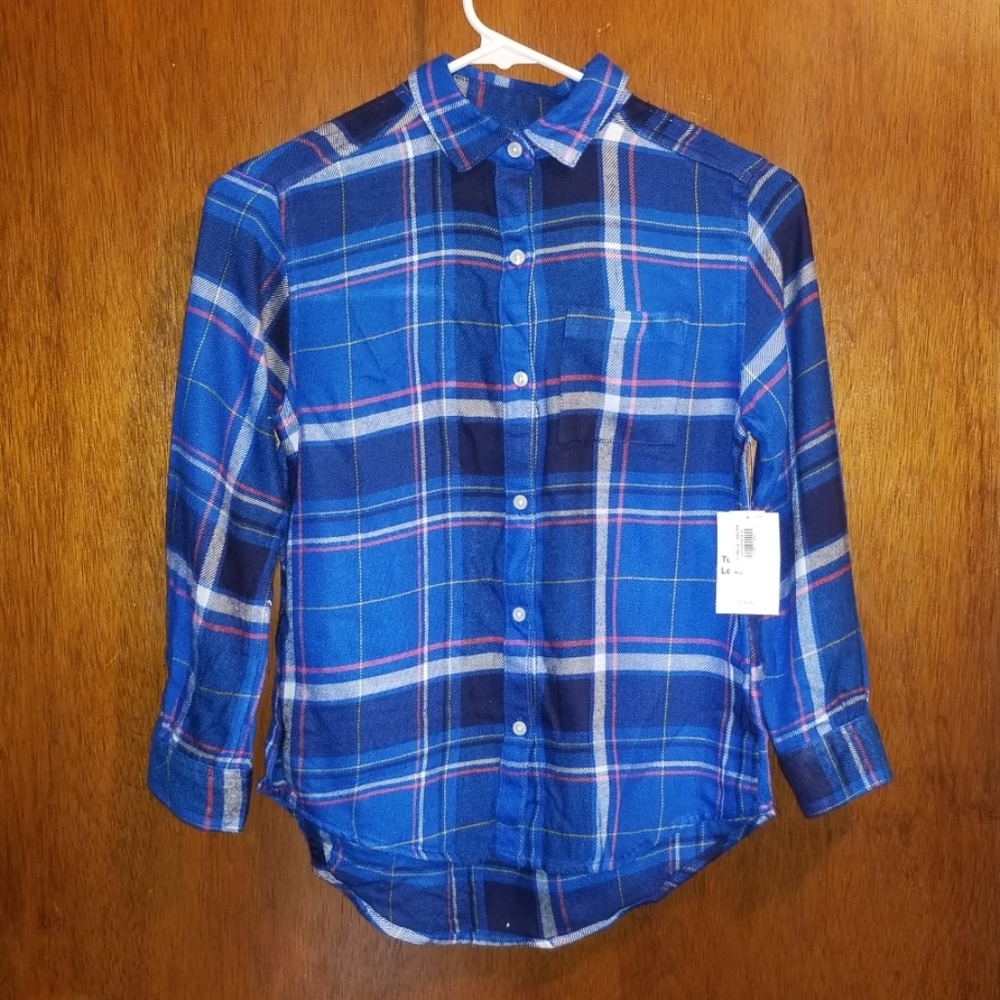 Young Girls Plaid Button Up